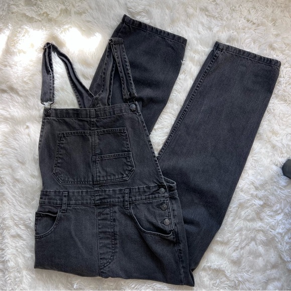 We The Free Black Ziggy Straight Leg Overalls